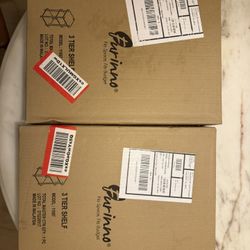 Furinno Just 3-Tier Turn-N-Tube End Table Set White - New In Box 