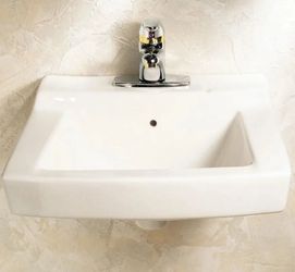 American Standard, Wall Bathroom Sink, 19" x 17" White