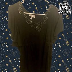 Fashion Bug Blouse Top With Design Black Size Small Womens Shirt Ruffle Sleeve