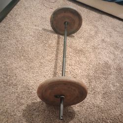 2 X 50lb Plates , Bar And Bench 