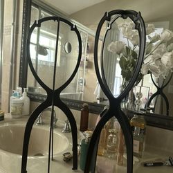 2 Tall Wig Black Stands