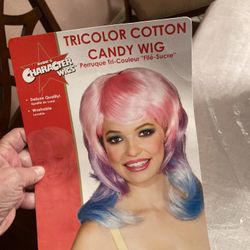 Tricolor Cotton Candy Long Wig. 