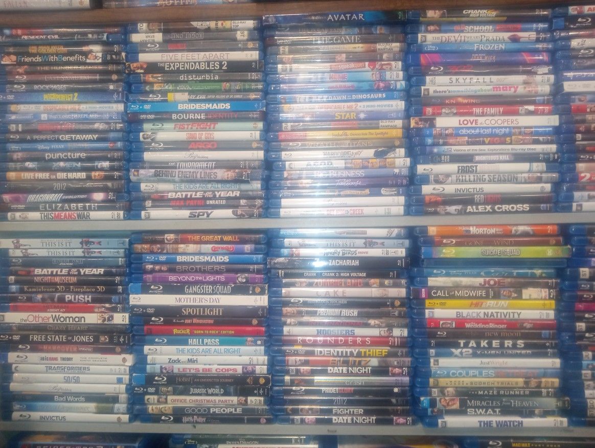 Blu-ray DVDs VHS Laser Disc Movies $2 Each