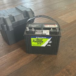 Dual Purpose Marine Battery Group 24 With Battery Box 5 Months Old