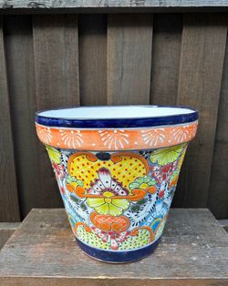 Mexican Talavera Planters, Pottery, Clay Pots.