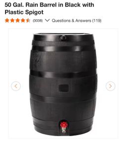 50 Gallon Black Rain Barrel with Spigot