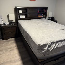 Bedroom Set – Bedframe w/ Storage + 2 Nightstands
