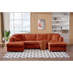 Orange U Sectional Sofa- New Unopened Box 
