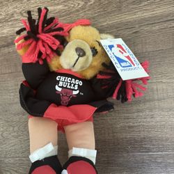 NBA Chicago Bulls Play by Play 8" Cheerleader Plush Teddy Bear 1994 w/ Tag