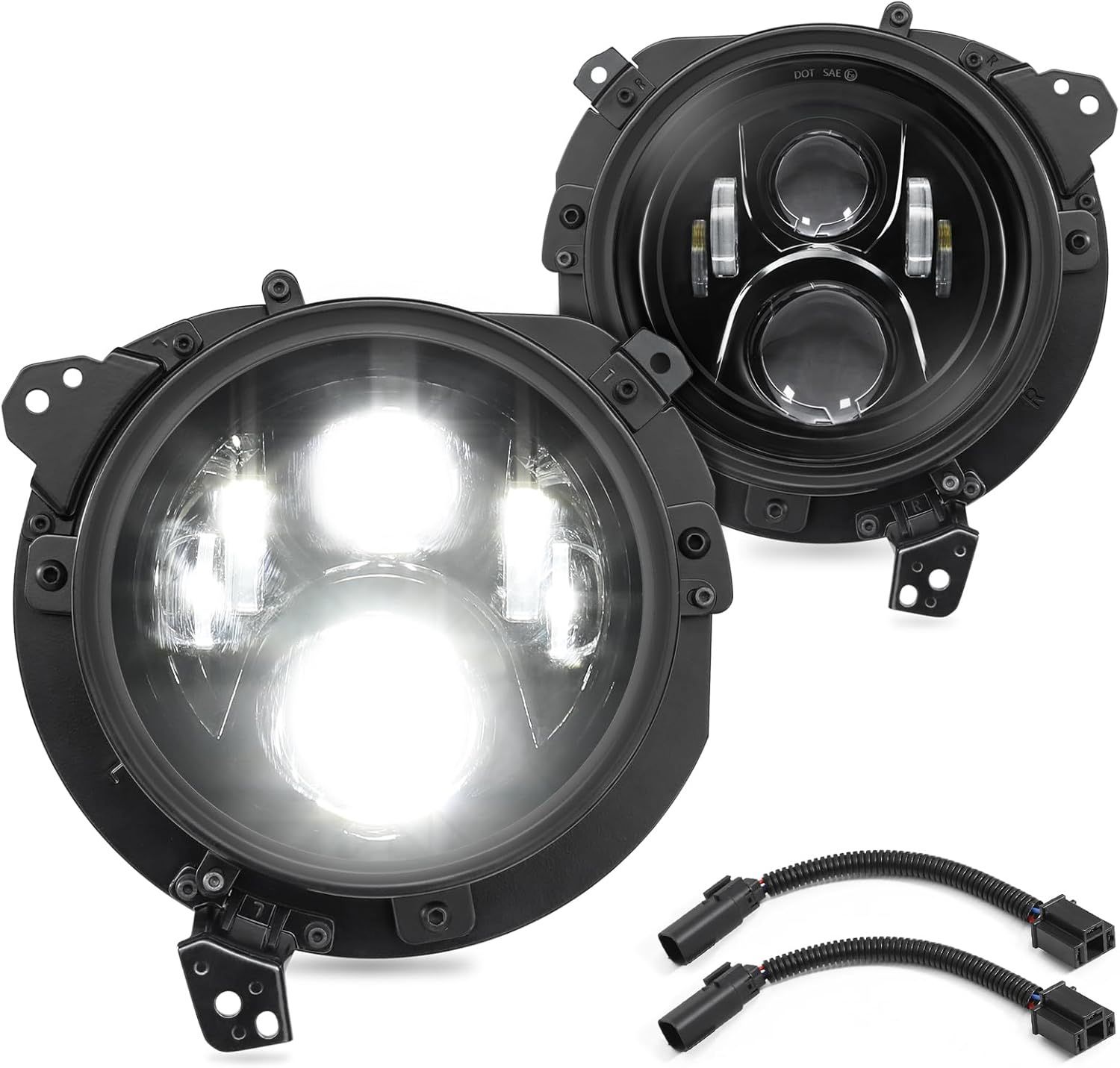 LED Headlights Jeep Wrangler JL Gladiator JT 2018 Thru 2024 Wrangler TJ 1997 Thru 2006 $140