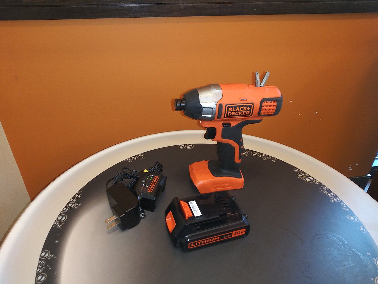 Impact drill driver 20V with charger with 2 bits. $50