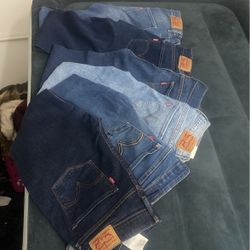 6 Pairs Of Skinny Levi Jeans Size 10 Ladies $50 All Or $10 Each