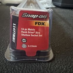 New Snap-on™ 1/4" drive 4 5.5 5 thru 15 mm 6-pt FDX Shallow Socket Set 114YTMMY