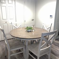 Neutral Dining Table and 4 Chairs 