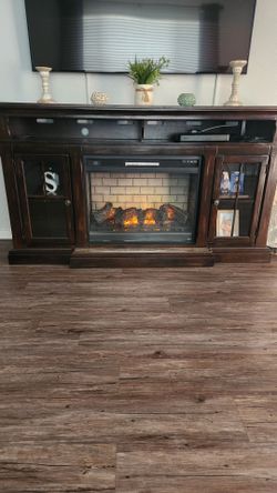 Tv stand with fireplace 72"