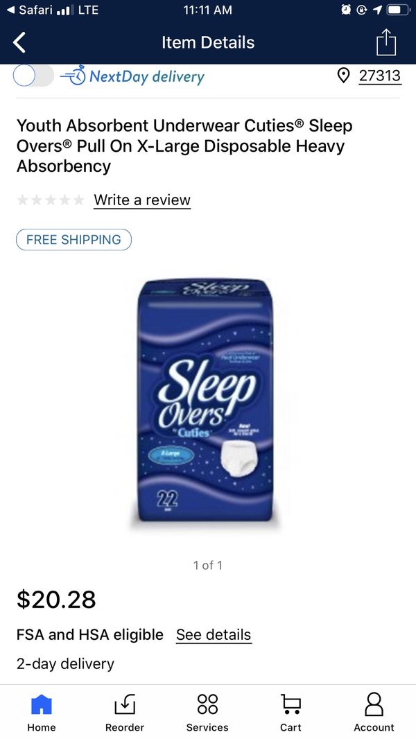 Cuties sleepovers Xl pullup youth absorbent underwear for Sale in