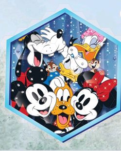 Disney Mickey & Friends Window Art Mosaic Reusable Hexagon Clings 66 Piece Kit