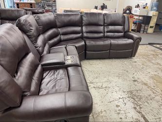 New Brown Power Recliner Sectional Couch