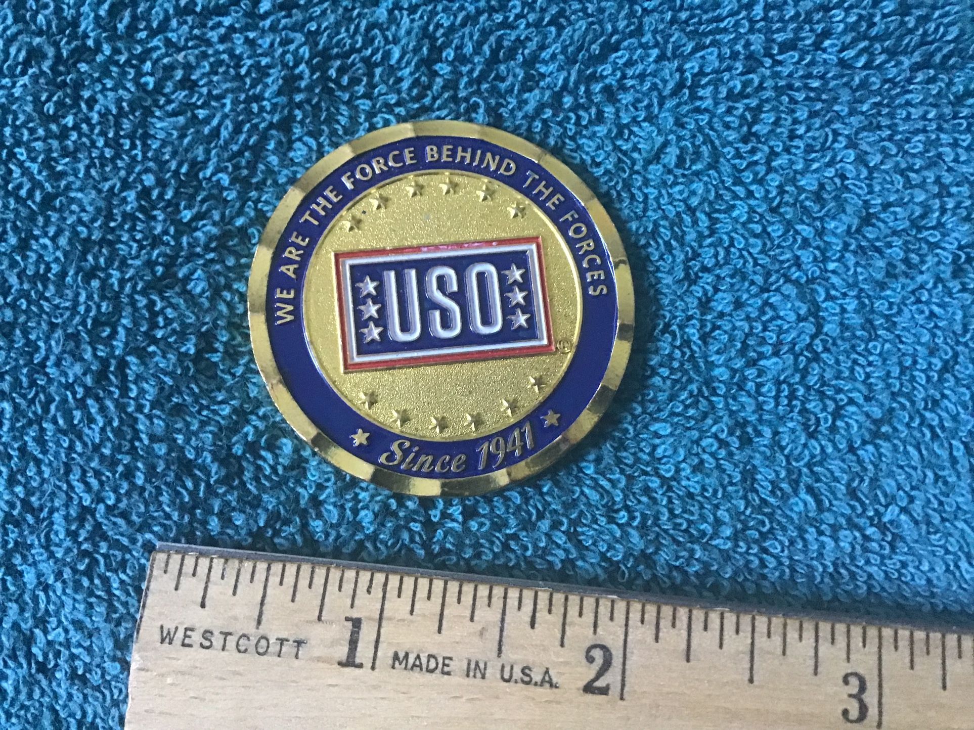 USO Challenge Gold Tone Coin “We Are The Forces” - Military Souvenir