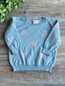 Disney Baby Mickey Mouse Knit Sweater 12M Blue