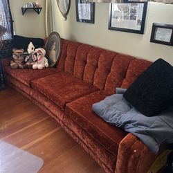 Vintage Crushed Velvet Couch 