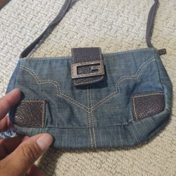Vintage Guess Bag Denim And Leather