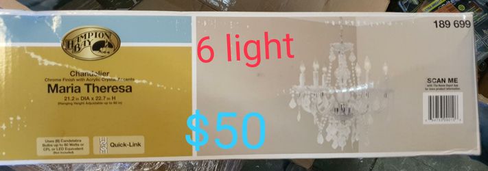 6 light acrylic crystal chandelier