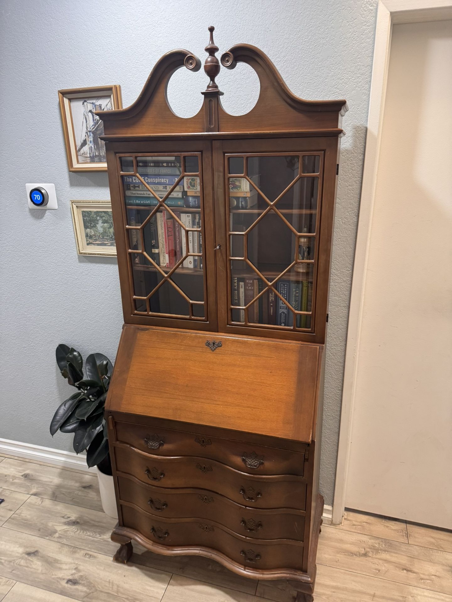 Colonial Claw Foot Secretary Desk