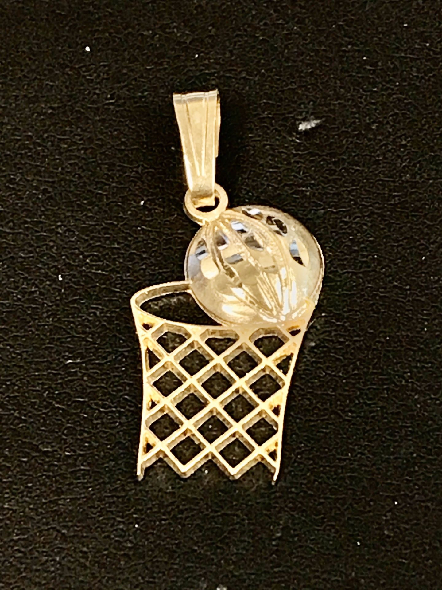 Gold basketball charm pendant