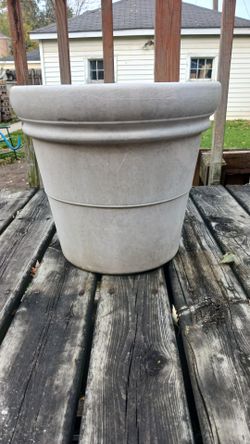 Large Gray Plastic Planter Pot