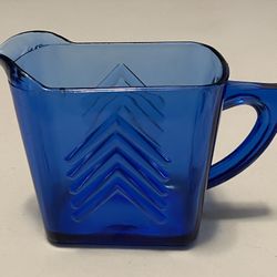 VINTAGE 1940'S BLUE CHEVRON ART DECO