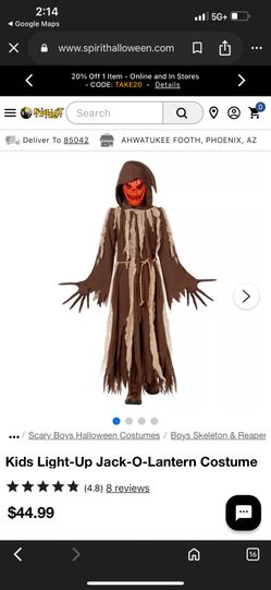 Kids Light Up Jack-O-Lantern Costume