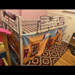 TWIN LOFT BED FRAME WITH SLIDER