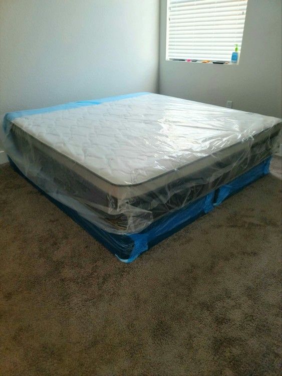 NEW KING PILLOW TOP MATTRESS With BOX SPRING  Furniture