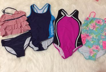 4 girl swimsuits size 8 and 10