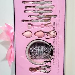 2025 Glitz and Glam 32 Piece Rhineston Bling Pink Makeup Brushes Set TIKTOK