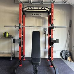 Vesta Fitness HR1000 | Adjustable Bench | 230lb Bumpers Olympic Weight | 7ft Olympic Barbell | Fitness | Gym Equipment | FREE DELIVERY 🚚 