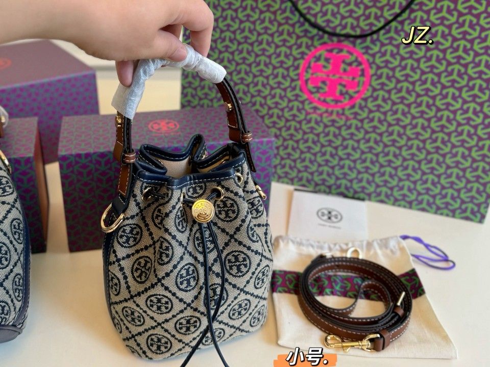 Tory Burch canvas drawstring bucket bag