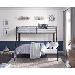 🔹Dark Bronze Metal frame Twin/Full Bunk Bed (Mattress are not Included)
