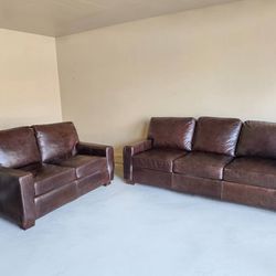 Beautiful Leather Sofa and Loveseat Set
