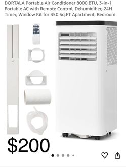 ❄️ DORTALA 8,000 BTU Portable Air Conditioner – $200