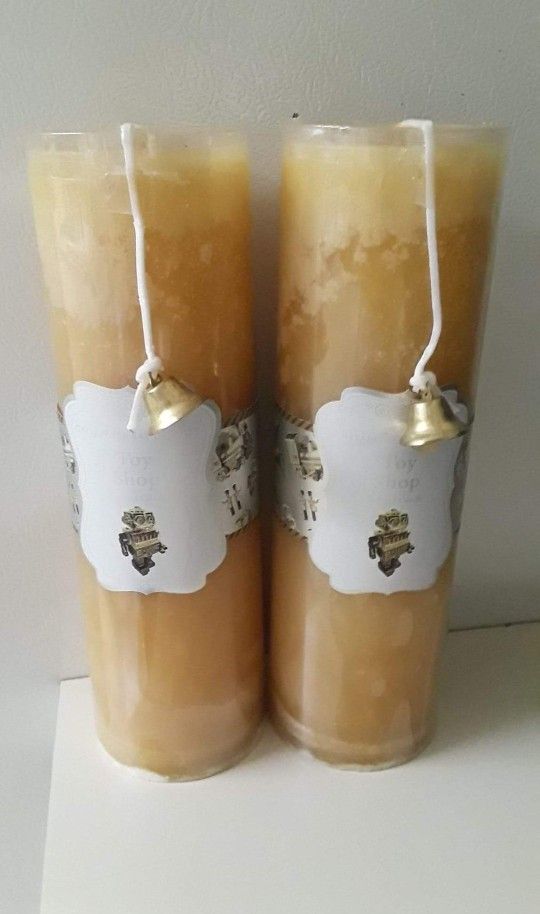 lot of 2 Chesapeake Bay "Toy Shop" scented 8" pillar candles $15 FIRM for both