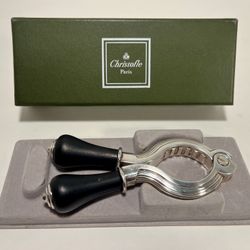 French CHRISTOFLE Silver plate & Ebony Gourmet Champagne & Wine Bottle Opener