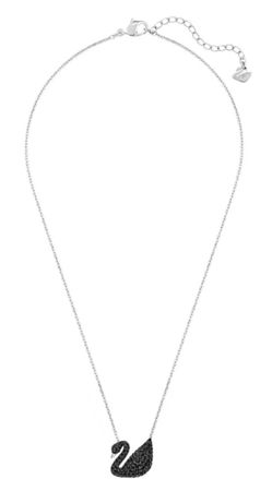 Swarovski Women's Iconic Swan Black Rhodium Plated