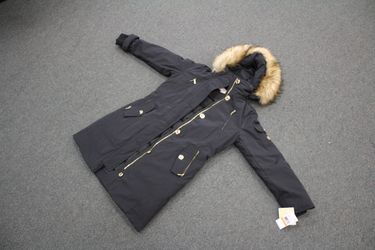 Michael Kors Hooded Faux Fur Trim Down Coat