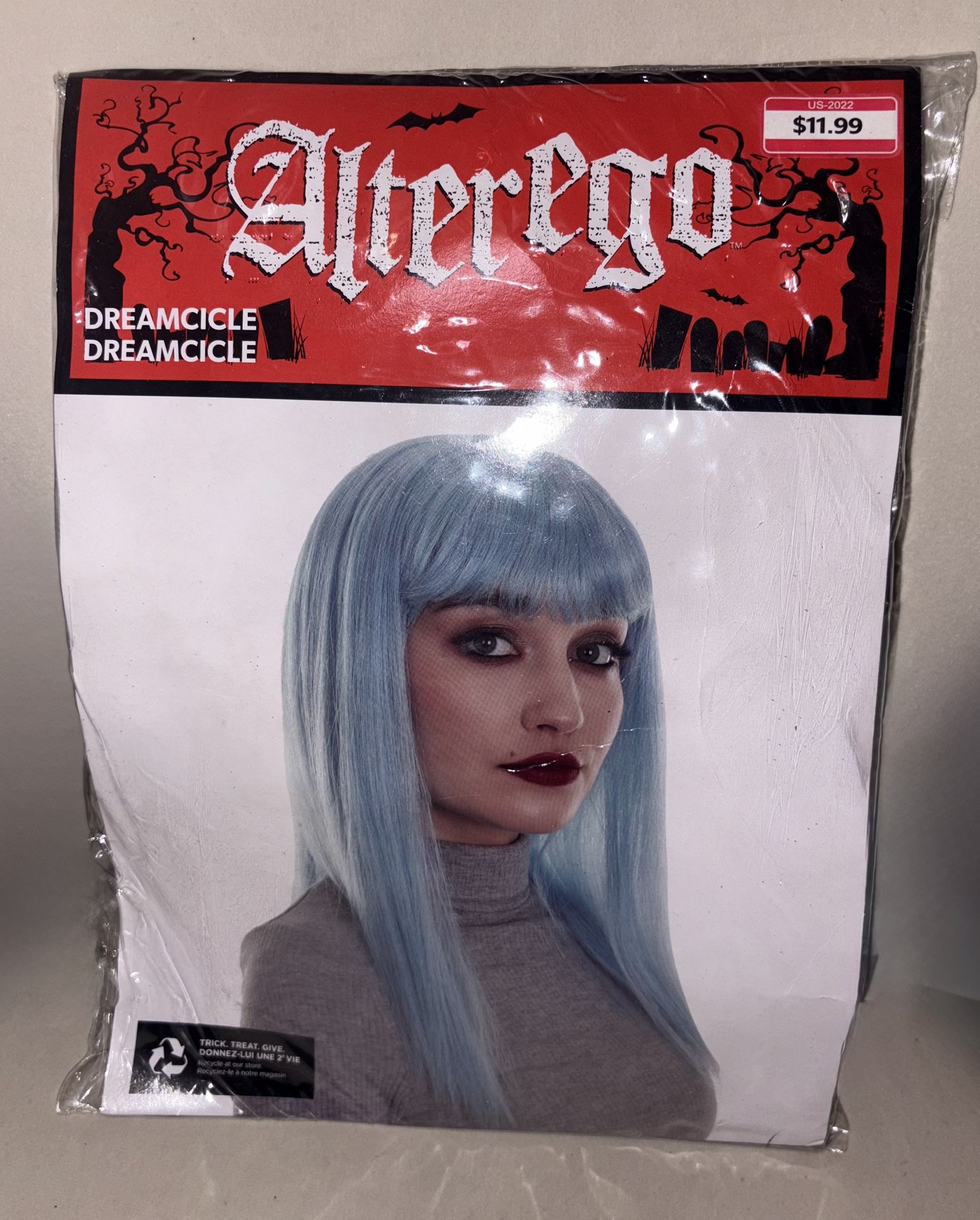 Dreamcicle Light Blue Halloween Wig 