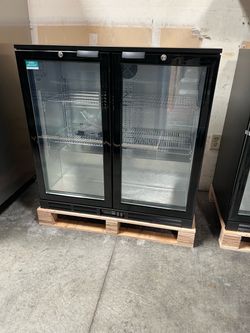 208L Commercial back bar cooler double glass door