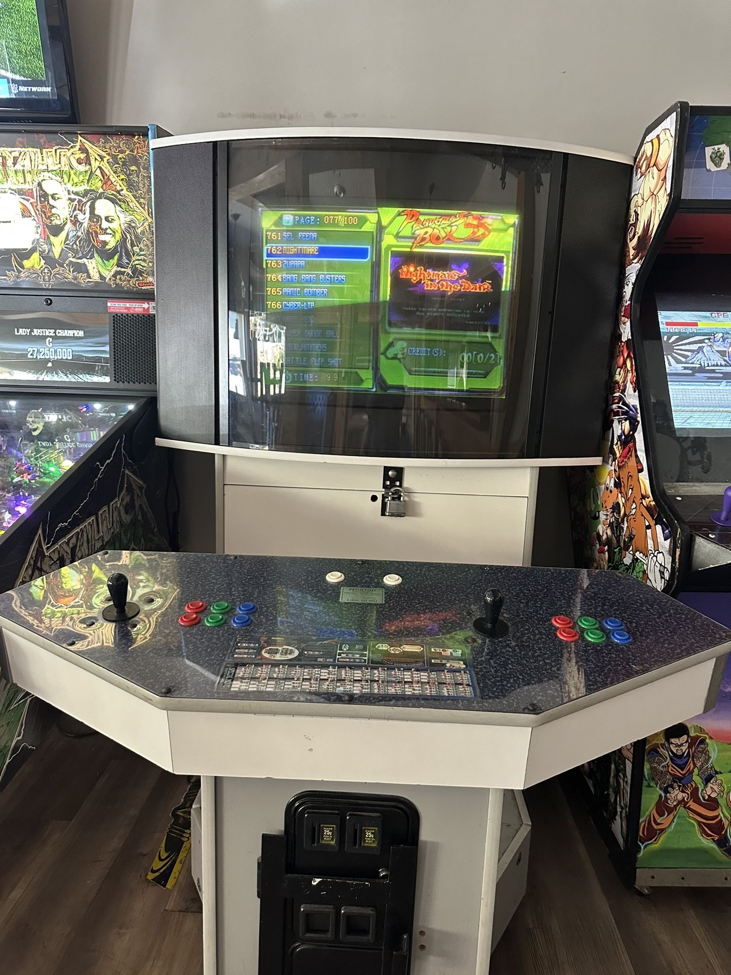 Multi game arcade coin operated