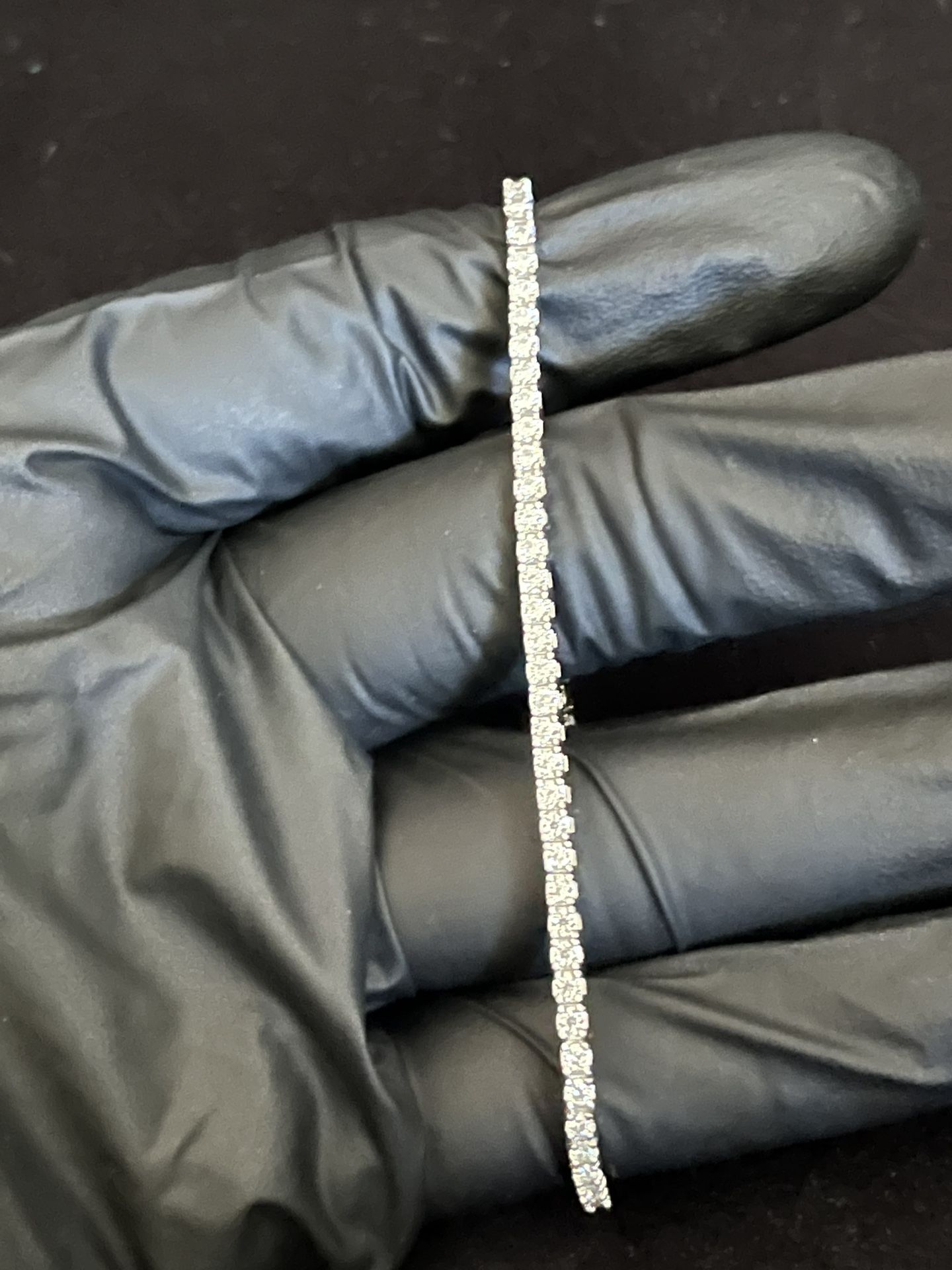 2.5 MM. 925 Sterling Silver Moissanite Tennis Bracelet