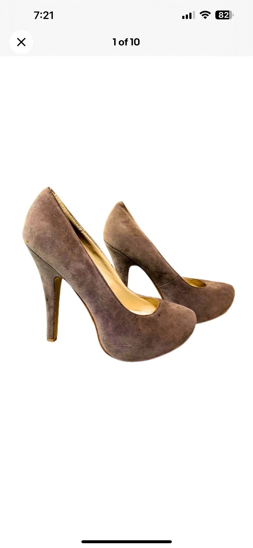 Taupe Faux Suede Pumps 